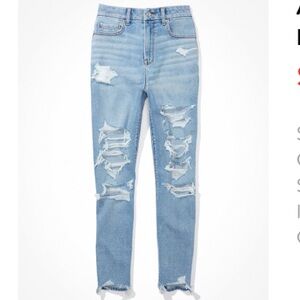 American Eagle Outfitters Light Blue Distressed Skinny Jeans